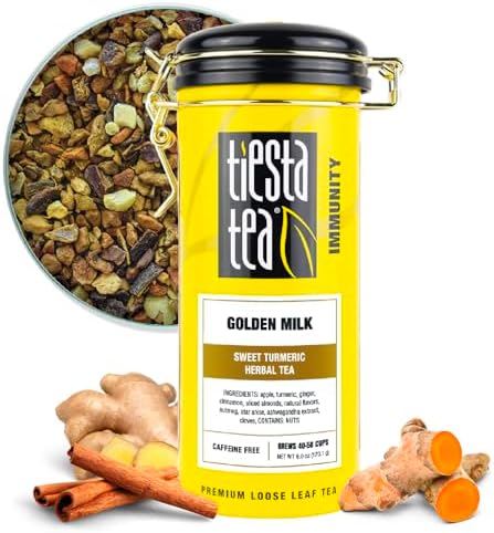 Tiesta Tea - Golden Milk, Loose Leaf, Sweet Turmeric Herbal Brew, 6oz