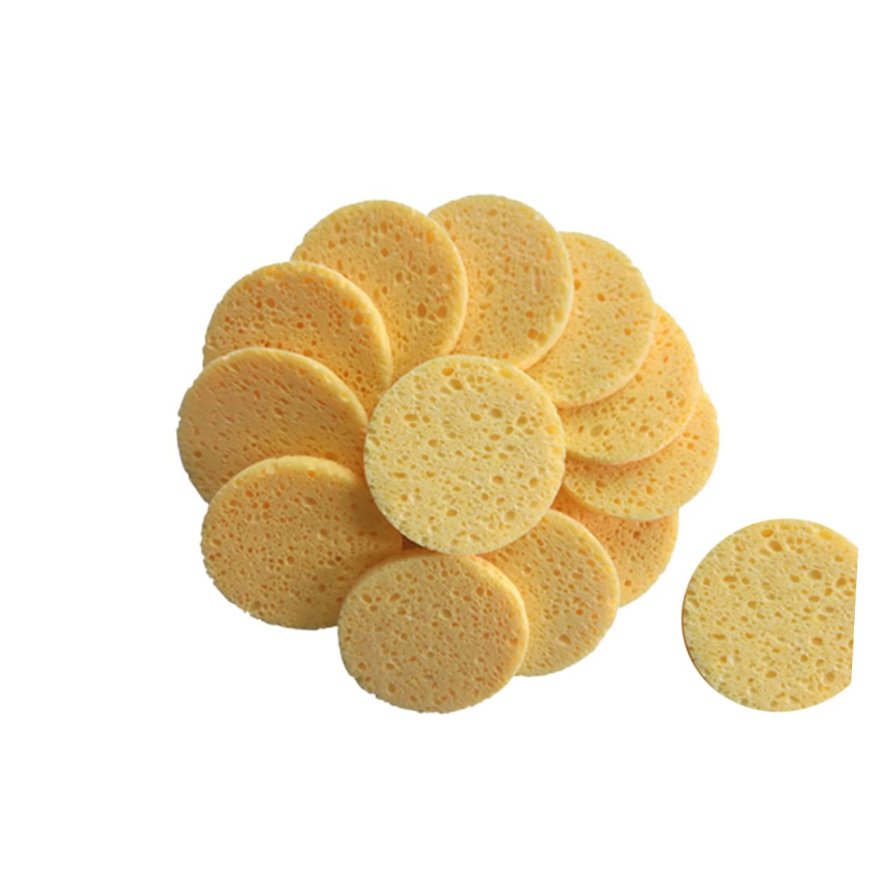 Housoutil 2sets Soft Makeup Removal Pads Skin Care Sponges Round Face Cleaning Puff Gentle Sos Pads 20pcs*2