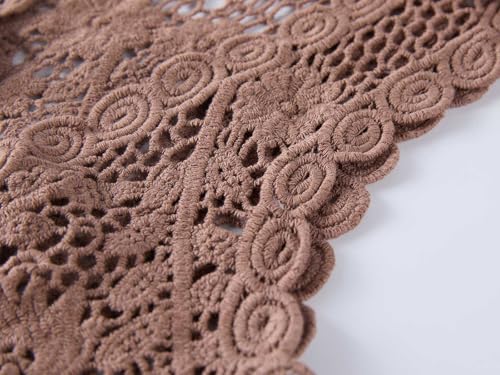 Image of Girls Crochet Vest Cardigan with Fringe V-Neck Sleeveless Boho Vest Hollow Out Cardigan