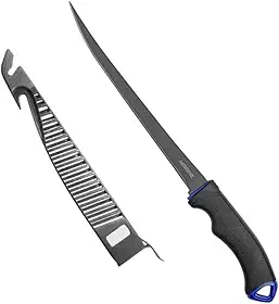 MARINE SPORTS, FACA FILETEIRA MARINE SPORTS MFK9T 9" (22CM) ACO INOXIDAVEL C/BAINHA E AFIADOR