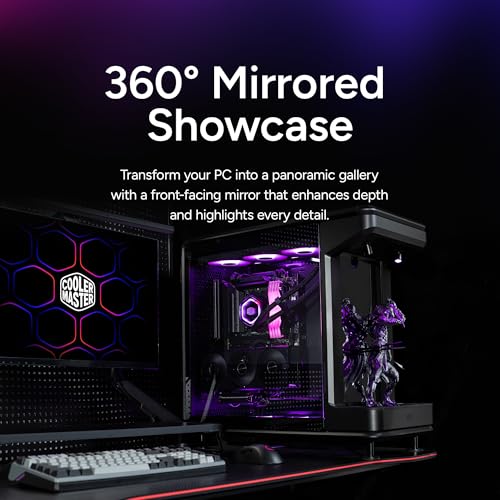 Image of Cooler Master MasterFrame 360 Stage Mirror ATX Mid-Tower PC Case - Front Showcase Stage with Spotlight & Mirror, Supports 430mm GPUs & 360mm Radiators, PCIe 5.0 Ready, Up to 12x120mm Fans, USB-C