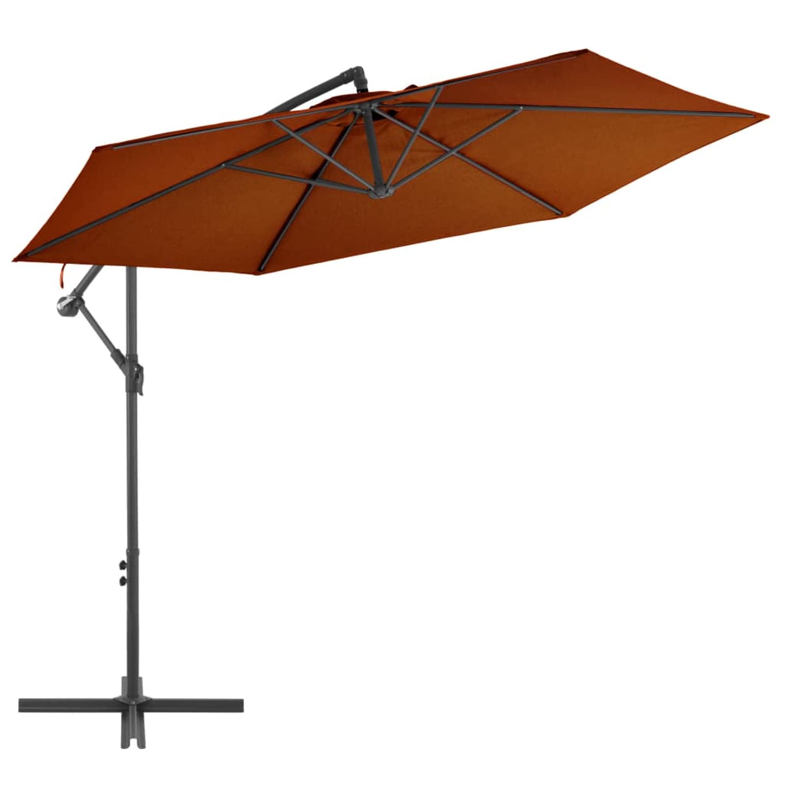 Homgoday Sombrilla jardín voladiza con Palo de Aluminio Terracota 300 cm Sombrilla de Jardín,Protección UV Sombrilla Jardín Grande Orientable Jardín Parasol