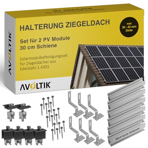Solar Halterung Ziegeldach I Set für 2 PV Module 30-40mm I Solarmodul Halterung Balkonkraftwerk I Sâ€¦ – Miniatur