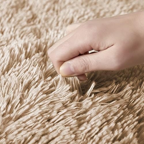 Aspire Homeware Round Rugs Living Room 120x120cm, Beige Area Rugs for Bedroom Anti Slip - Image 2