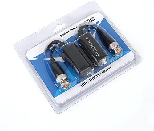 Technotech Technologies 2 Pcs Anti-Interference UTP Single Channel Passive Video Balun Connector, Coax to Camera CCTV