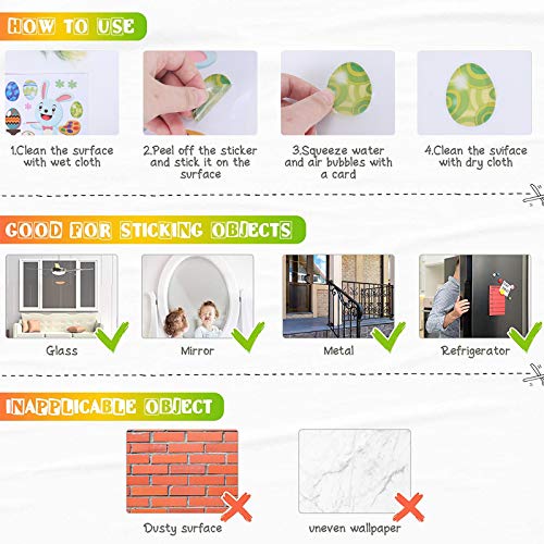 Manyee Easter Window Stickers 93 Pcs Easter Bunny Window Cling Decorations Easter Eggs Flower Carrot Easter Decals For Easter Spring Home Office Party Kid School Easter Window Decoration #TOP4