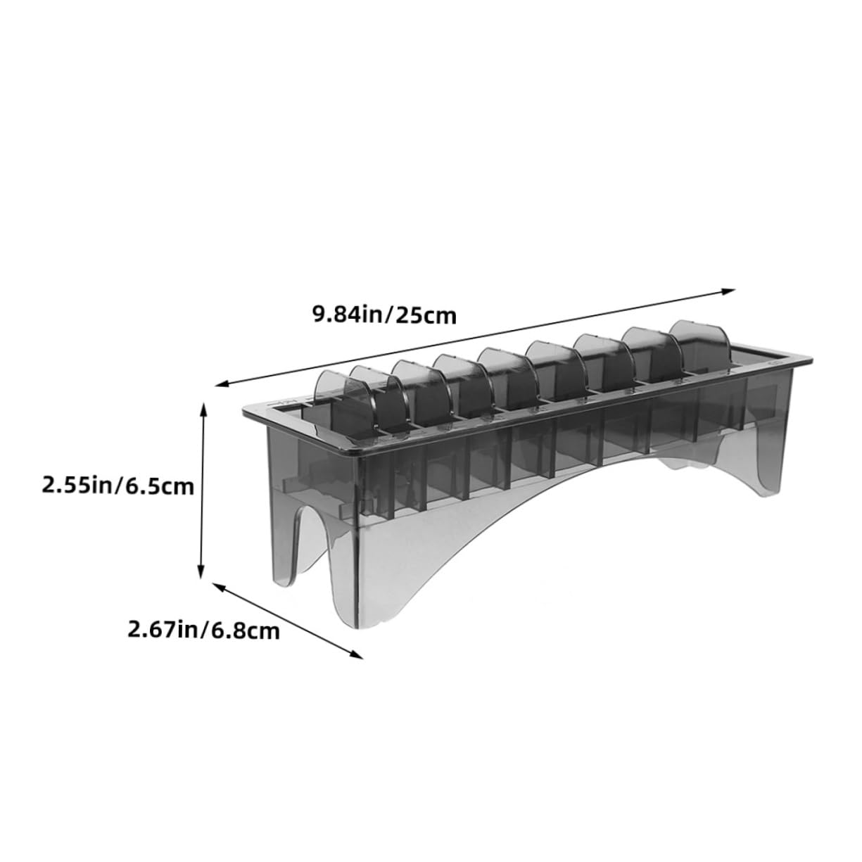 Healeved 2Pcs Clear Guide Comb Holder Rectangular Clipper Guard Organizer for Barbershop Plastic Storage Box for Hair Clipper Accessories Easy to Use and Tool