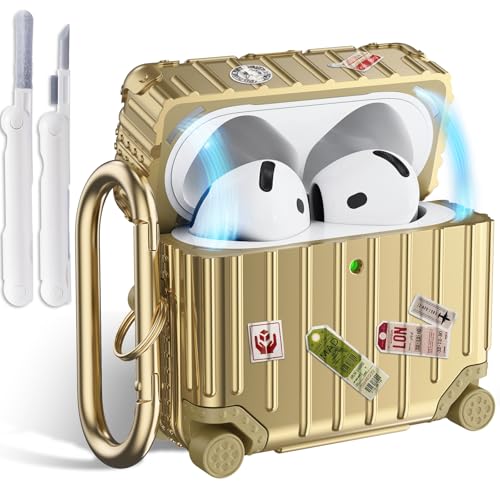 CAGOS for AirPods 4P[X 2024 GA|bc4pJo[ GA[|bY4 P[ X CbNt  TPU+PCf ۂ 4یJo[ L[fUC   Jrit LEDCg C
