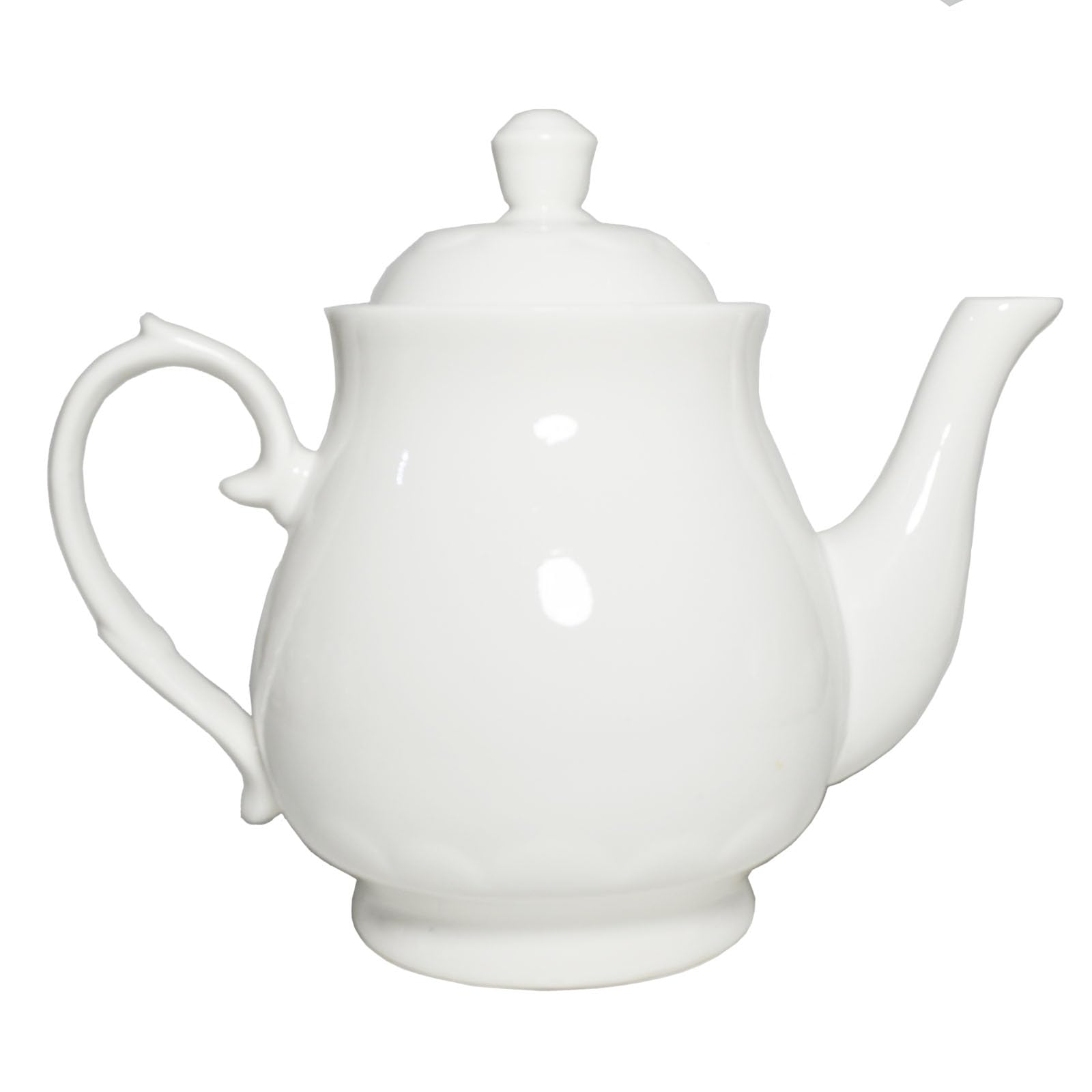 Weiße Porzellan-Teekanne, Lotus-Teekanne für Kaffee, Tee, Wasser, klassische Keramik-Teekanne mit Schwanenhals (1,95 Liter)