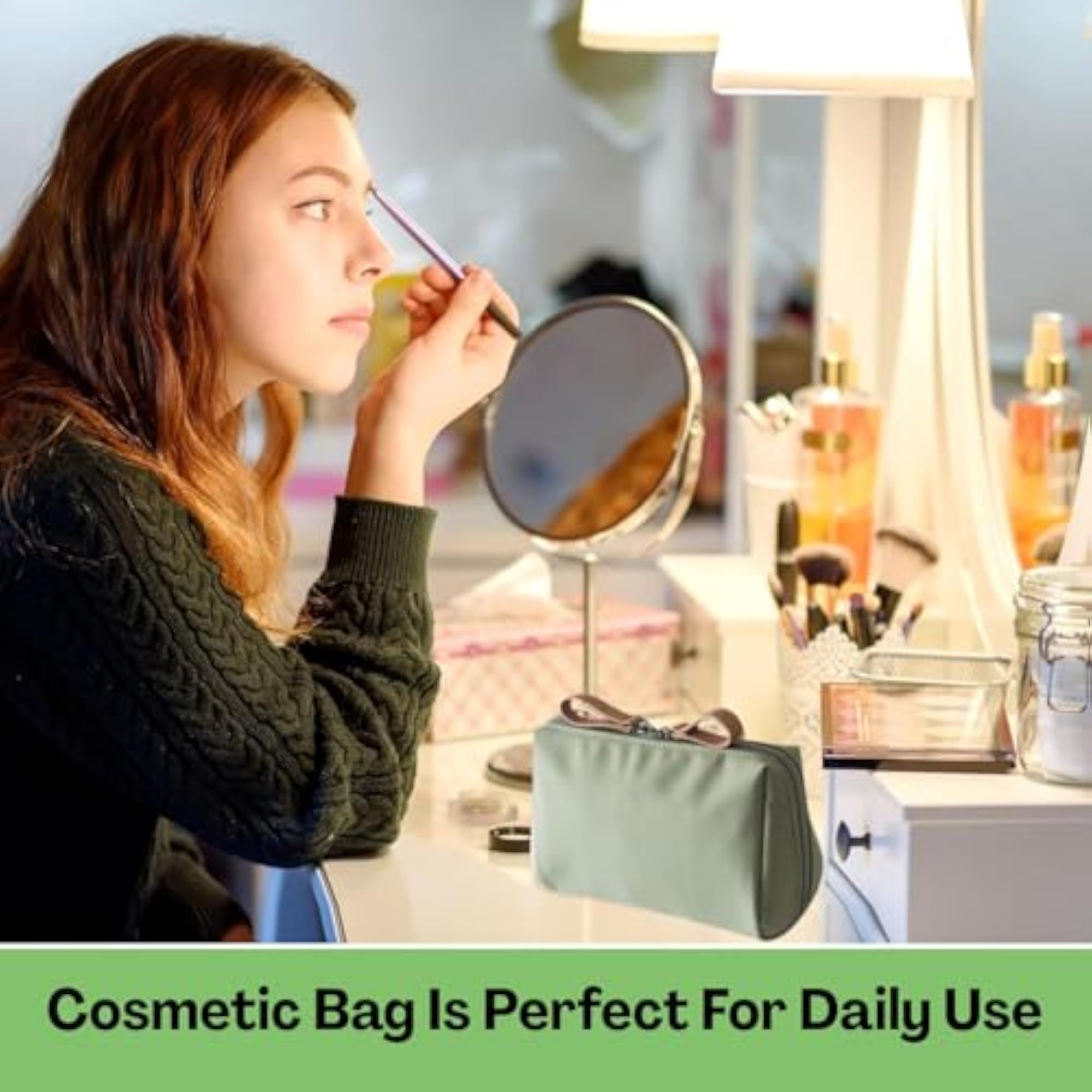 2 Pack Small Waterproof Makeup Pouch Set for Travel