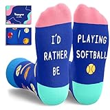 HAPPYPOP Softball Gifts for Girls Boys - Gifts for Softball Players Team, Girls Boys Kids Socks Stocking Stuffers