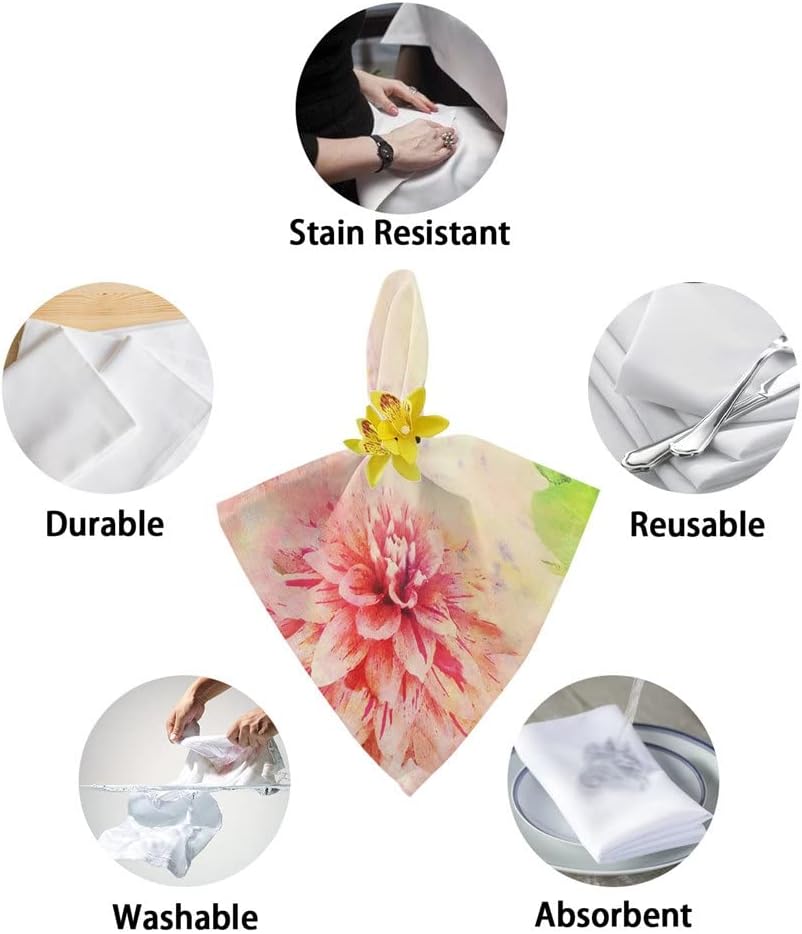 Dahlia Colored Table Napkin Cloth Set Wedding Party Napkin Handkerchief Restaurant Supplies Christmas Napkins(4pcs)