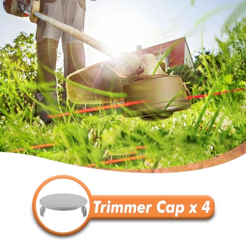 Replacement Spool Caps Replacement for Hart HGHST01 12" String Trimmer, Weed Eater Spool Cap Cover Replacement for Hart 20V and 40V String Trimmers (4 Pack)