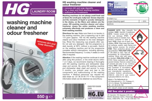 Image of HG Washing Machine Cleaner and Odour Freshener 550g