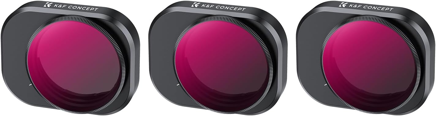 K&F CONCEPT Mini 4 Pro ND/PL Filter, Pack of 3 ND8&PL, ND16/PL, ND32/PL Filter Compatible with DJI Mini 4 Pro, with Multi-Coated HD Optical Glass, Aluminium Version