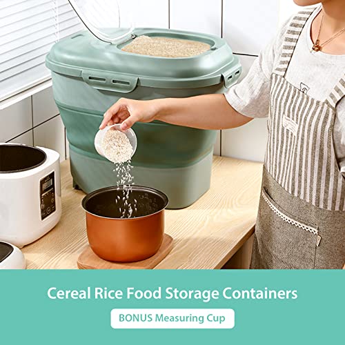 Lockcoo Collapsible, Airtight Sealed Pet Food Container With Measuring Scoop & Wheels, 30 Lb Large Plastic Dog Cat Food Storage Containers Bin For Dog Treats #TOP4