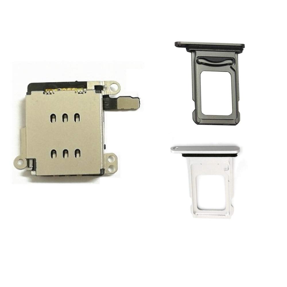 Winnerplusa Dual sim Card Reader Flex Cable + sim Card Tray Slot Holder for IphoneXR Black