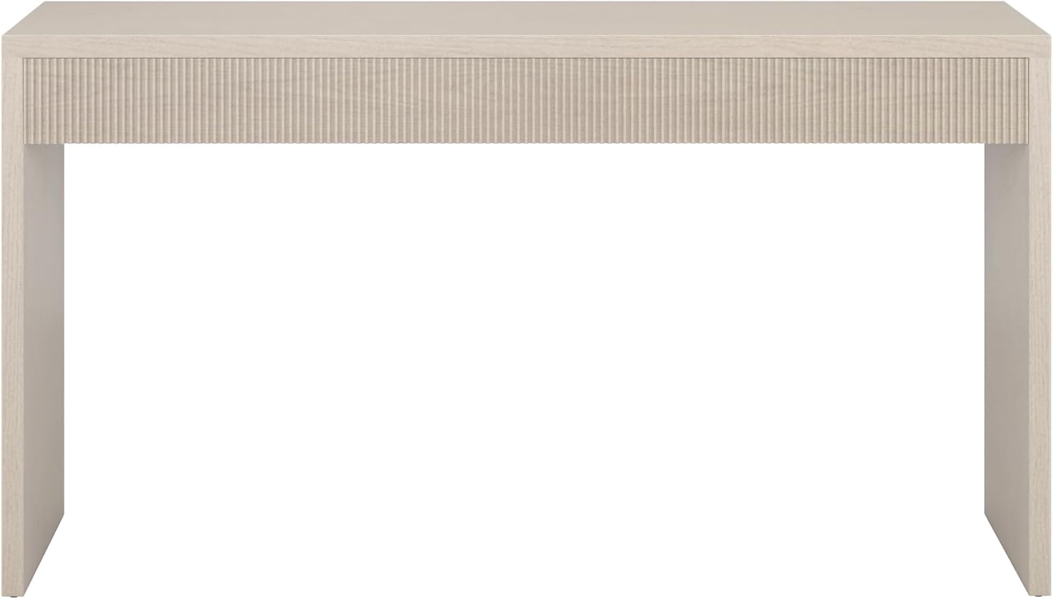 Henn&Hart 55" Rectangular Fluted Console Table, Ribbed Entryway Table, Sofa Table for Entryway, Living Room, Couch, Hallway, or Office, Beech White