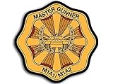 Magnet 4x4 inch Round Army Master Gunner M1A1 M1A2 Sticker (Logo Armed Gun Weapon) Magnetic Magnet Vinyl Sticker