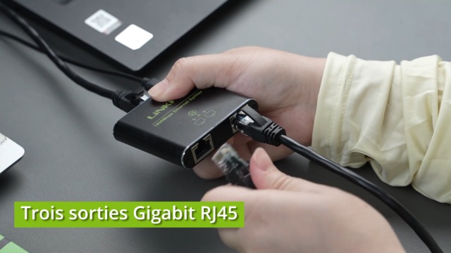 Répartiteur RJ45 1 Entrée / 2 Sorties - Doubleur De Connexion Ethernet - Compatible Cat5 à Cat7 - Pour Partage Alternatif