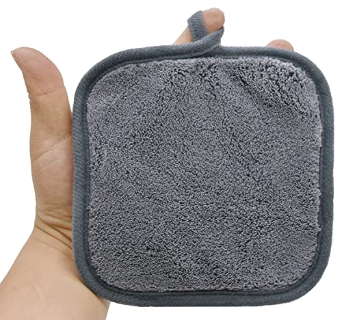 BloomSesame Makeup Remover Cloths for Face, Eye, Lips - Reusable Makeup Remover Pads Soft Microfiber Facial Cleansing Cloths 5 x 5inch 12 Pack (Gray) - Image 7