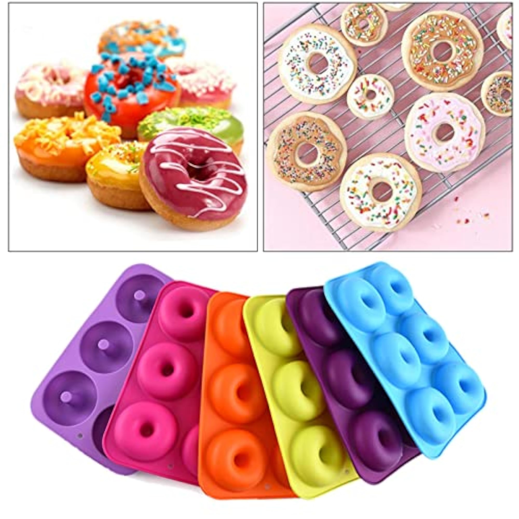6-Hole Non-Stick Donut Mold Baking Pan