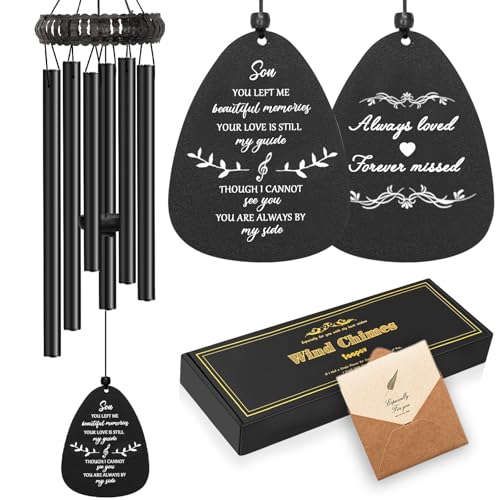 Soopau Sympathy Gifts for Loss of Son, Memorial Wind Chimes