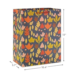 Hallmark 13" Large Fall Gift Bag Bundle (3 Bags: Orange and Tan Plaid, Leaves, Grateful Wreath) for Thanksgiving, Friendsgiving, Boss's Day, Clergy Appreciation, Grandparents Day Hallmark 13 Large Fall Gift Bag Bundle 3 Bags Orange and Tan Plaid Leaves Grateful Wreath for Thanksgiving Friendsgiving Bosss Day Clergy Appreciation Grandparents Day