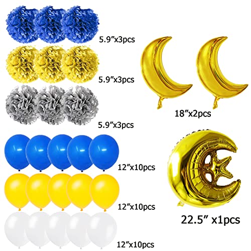 Eid Mubarak Decorations Banner Balloons Party Supplies - Muslim Ramadan Mubarak Kareem Festival Party Decoration Glitter Moon Star Garland #TOP1