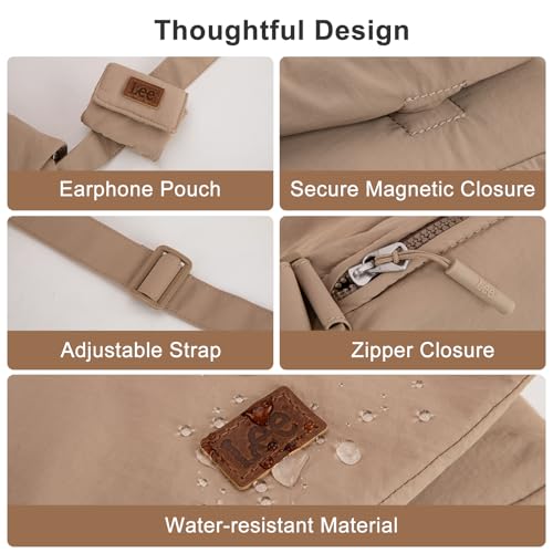 Image of Lee Small Crossbody Bags for Women, Lightweight Mini Shoulder Bags for Women Going Out Purse, Casual Bag with Earphone Pouch