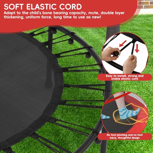 140cm Secure Kids Trampoline,with Safety Enclosure& Reinforced Steel Frame,Indoor Outdoor Toddler Trampoline for Children 3-10Years - Image 4