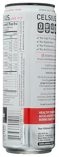 Miniatura 3 de CELSIUS Fitness - Bebida energética, pera manzana Fuji, 12 onzas líquidas (paquete de 24)