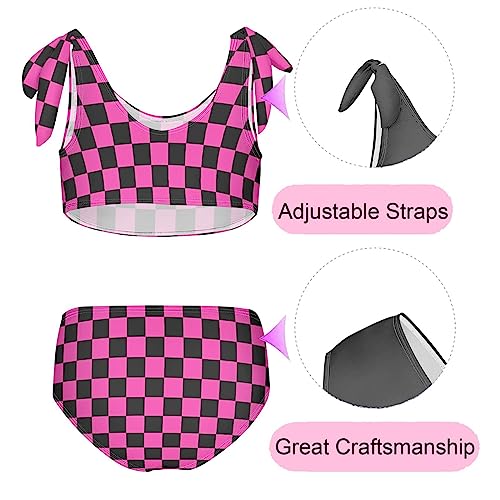 Image of CaTaKu Girls Swimsuits Two Piece Swimwear Cute Bikini Set Tankini Hawaiian Beach Sport Bathing Suit for Girls Size 3-12T