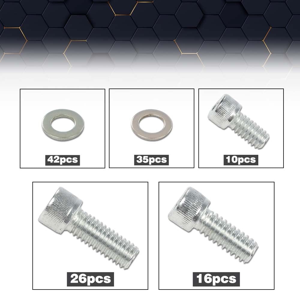 PIT66 Engine Bolt Kit Set (Silver) Compatible with Small Block Chevy SBC 283 305 327 350 400 SB (Non-EFI)