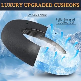 SOULWIT Complet Gel de Refroidissement Coussinets pour Bose QC Ultra/New QuietComfort Ultra(2nd Gen) Wireless Casque, Coussin avec Tissu en Soie Glacée Respirant, Mousse d'isolation Phonique