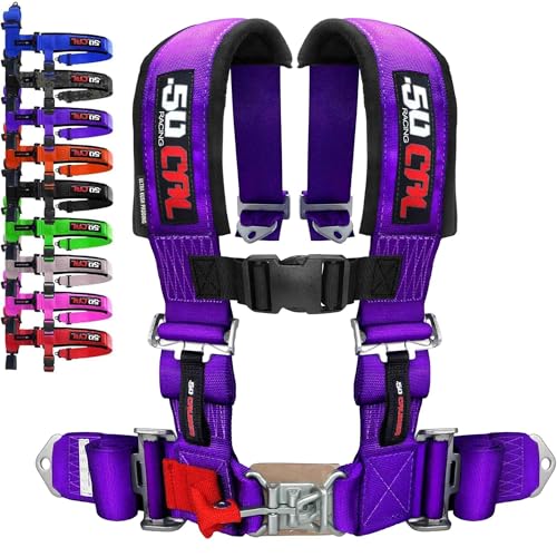 1pc Purple 4 Point Harness for Bucket Seat Latch Release 9 Color Options Racing Harness Race Car Off Road UTV RZR [6008P1]
