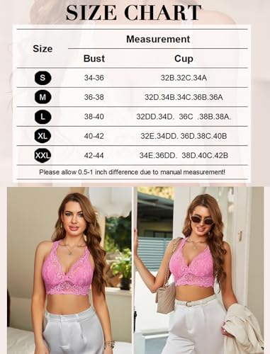 Image of Avidlove Lace Bralettes for Women Wireless Unpadded Bras Racerback Cami Tops Basic Sexy Strappy Everyday Lingerie