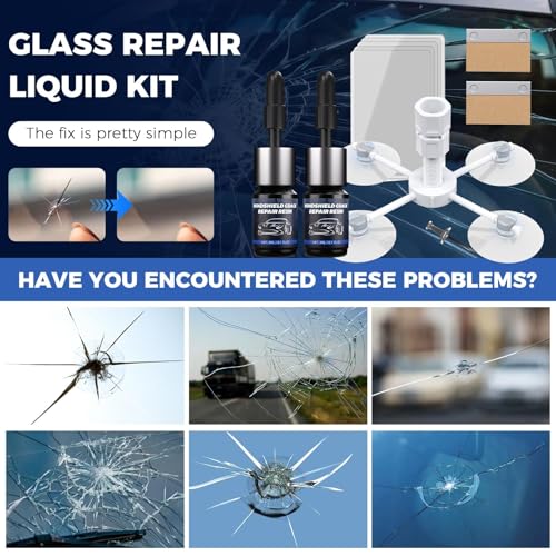 NASILOOP Windshield Repair kit, Car Windshield Crack Repair Resin Kit for Fixing Chips, Quick and Efficiency Glass Repair Fluid, Bulls-Eye, Cracks and Star-Shape Cack/2 Pack - Thumbnail 2