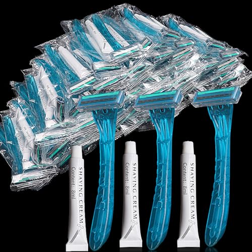 (300 Pack) Kheoxusa Twin Blade Disposable Razors,2 Blade Disposable Razors,Two Blade Disposable Razors,Double Blade Disposable Razors Individually Wrapped for Men,Women,Airbnb,Tattoo,Travel-Big Green