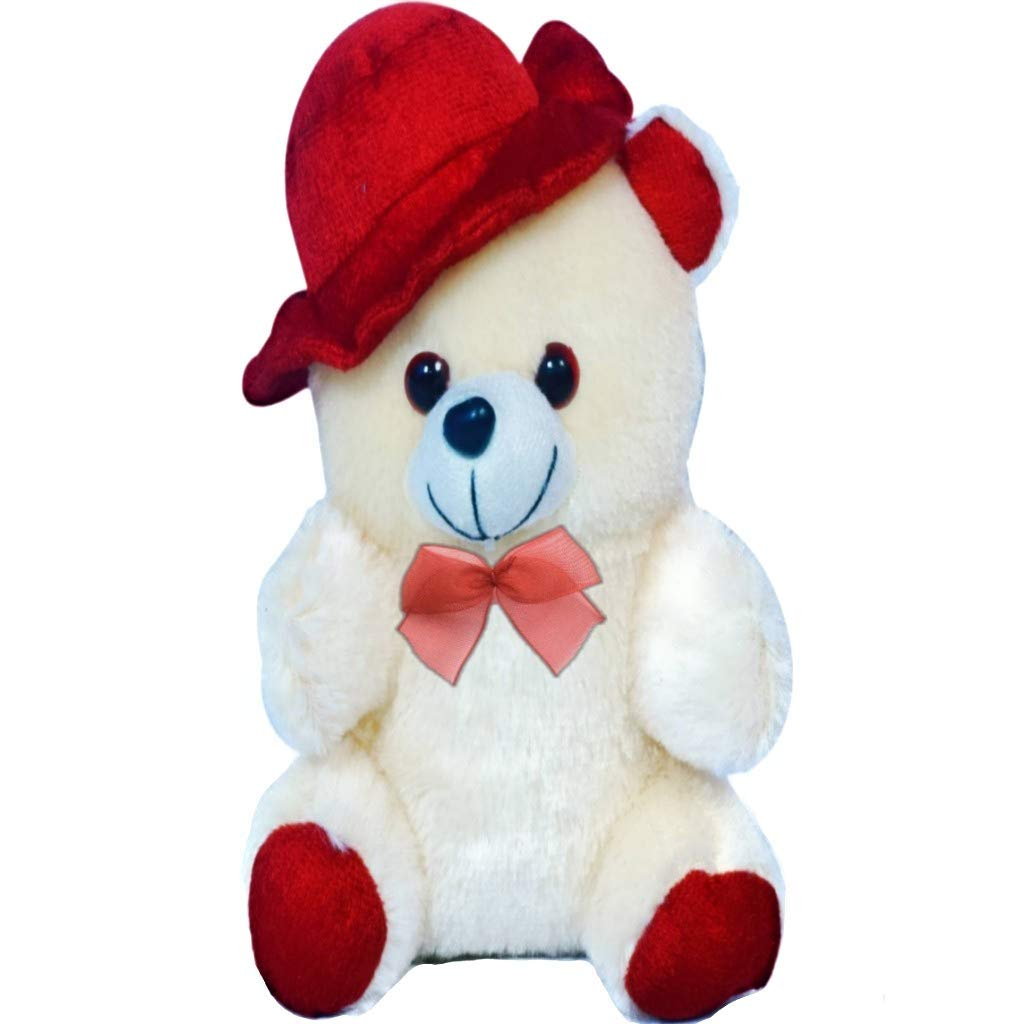Sneha Sales Corporation - - White in Red Cap Soft Toy for Kids, Girls & Children Gifting Playing Teddy Bear in Size of 30 cm Long