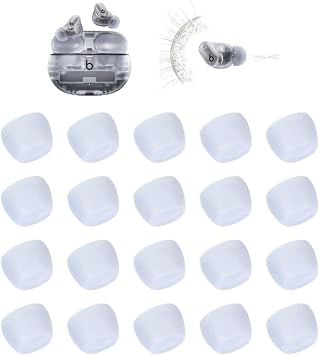 Zotech Replacement Earbud Tips for Beats Studio Buds +, 10 Pairs Extra Small Kids Sizes, Soft Silicone, Transparent