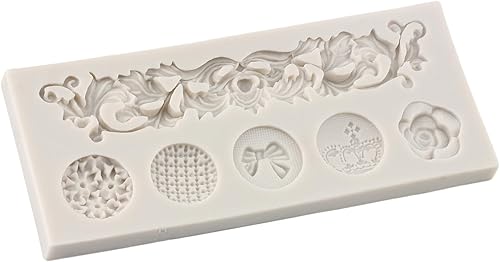 Miniatura 6 de Moldes de silicona barroco para decoración de tartas, bordes de pastel, estilo barroco, curlicues, fondant, de encaje, para decoración de pasteles,