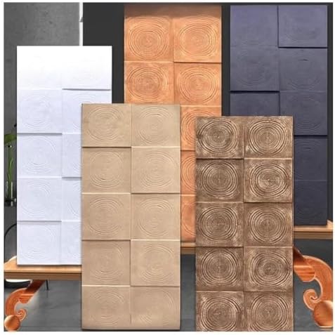 Waterproof 3D Wall Panels - Lightweight PU Cladding, Cuttable Retro Wood Texture Bricks for Background Wall Decor (Rhine Yellow, 2PCS) - Ideal for Home & Office Décor