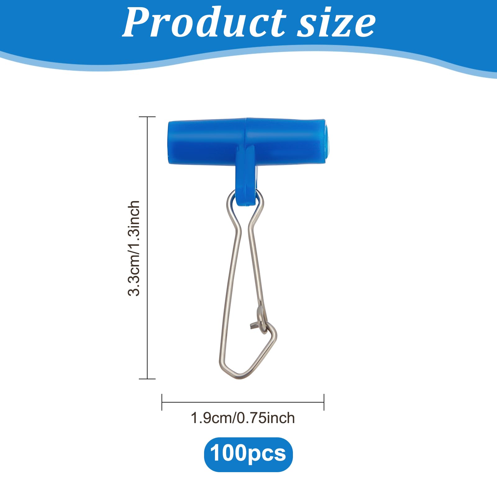 beinkmake 100pcs Fishing Line Sinker Slides Rig with Duo Lock Snap Sinker Slider Swivel Snap Kit Weight Connectors for Catfish, Blue