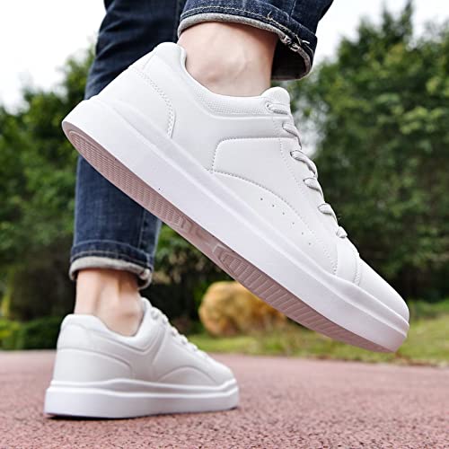 Zzs Fashion Platform Sneakers White For Men Slip On Low Top Summer Walking Shoes Casual Non Slip Dress Sneakers White Size 7.5 #TOP4
