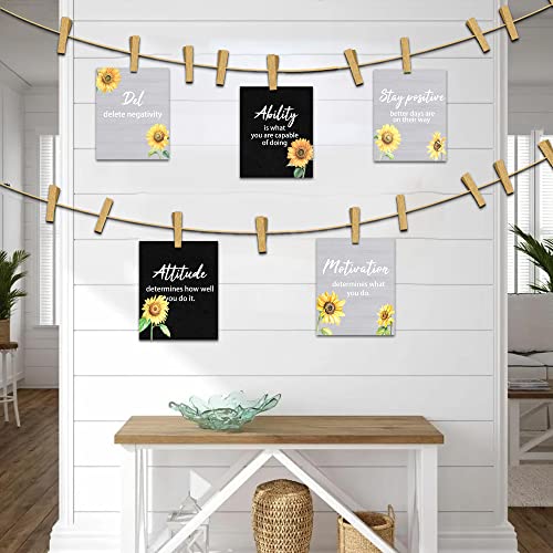 Inspirational Wall Art,Motivational Wall Art Inspirational Office Wall Decor Motivational Inspirational Posters Sunflower Wall Prints Positive Affirmations Quotes Saying For Women Bedroom #TOP4