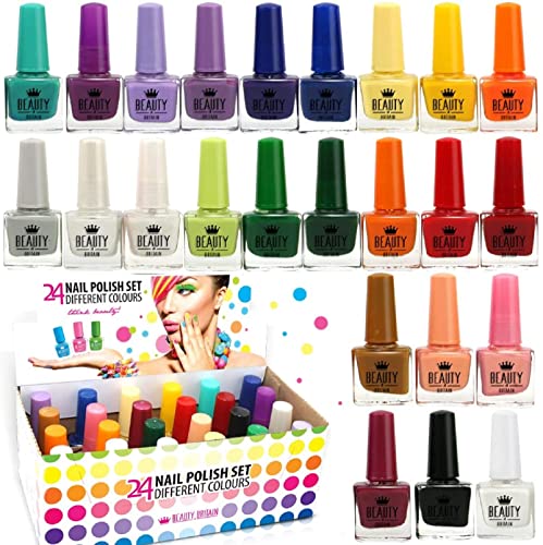 24 x NAIL VARNISH POLISH 24 DIFFERENT CLASSIC COLOURS WHOLESALE JOB LOT FROM UK