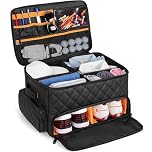 PGmoon 2 Layer Golf Trunk Organizer Storage, Car Golf Shoes Bag with Separate Compartment for 2 Pair Shoes, Golf Locker Organizer for Balls, Clothes, Tees, Gloves, More Golf Accessories