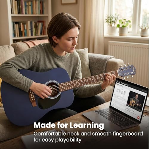 Image of Fender FA Series Dreadnought Acoustic Guitar - Saphire Blue Bundle with Gig Bag, Strings, Picks, and Austin Bazaar Instructional DVD
