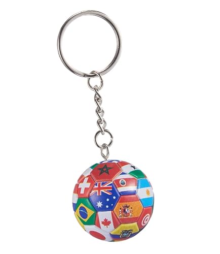 KCKEYS National Flags Football Keychain, Soccer Keychain, World Cup Soccer Ball Key Chain, Sports Souvenir Carnival Reward Key Chains for Men's Backpack